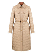 Khaki Paneled Down Puffer Jacket