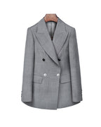 Premium Grey Shadow Stripe Blazer Suitpure