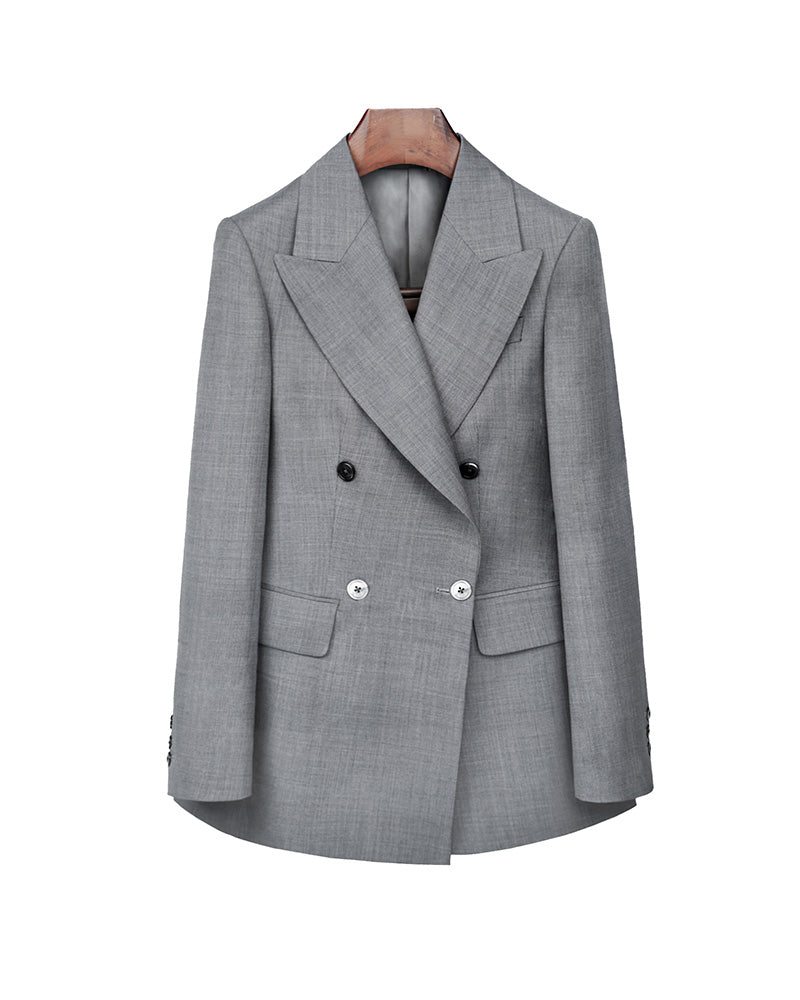 Premium Grey Shadow Stripe Blazer Suitpure