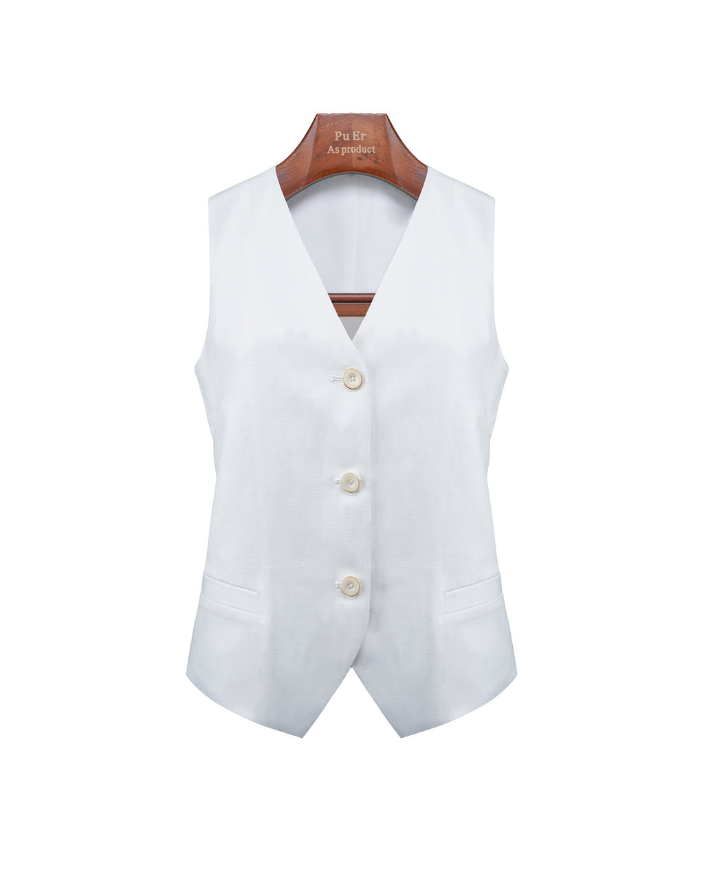 Lightweight Breathable Tencel Linen Blend White Vest