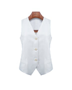 Lightweight Breathable Tencel Linen Blend White Vest