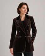 Rich Brown Velvet Blazer | Relaxed Fit Suitpure