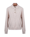 Praline Brown Knit Polo | Antique Gold Floral Buttons Suitpure