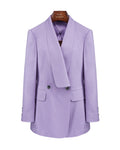 Purple Shawl Collar Unlined Blazer Suitpure