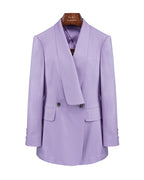 Purple Shawl Collar Unlined Blazer Suitpure