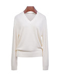 Three-Color V-Neck Pullover in Soft Knit Suitpure