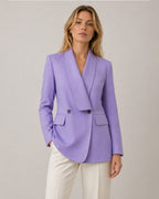 Purple Shawl Collar Unlined Blazer Suitpure