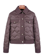 Short Down Puffer in Ebony Brown