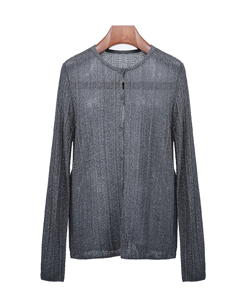 Crewneck Cutout Knit Top in Neutral