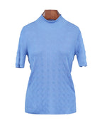 Mock Neck Pullover with Floral Motif | Soft Knit