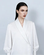 Shawl Collar Blouse in Black and White Suitpure