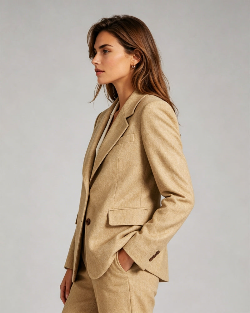 Butter Yellow Linen Casual Blazer Suitpure