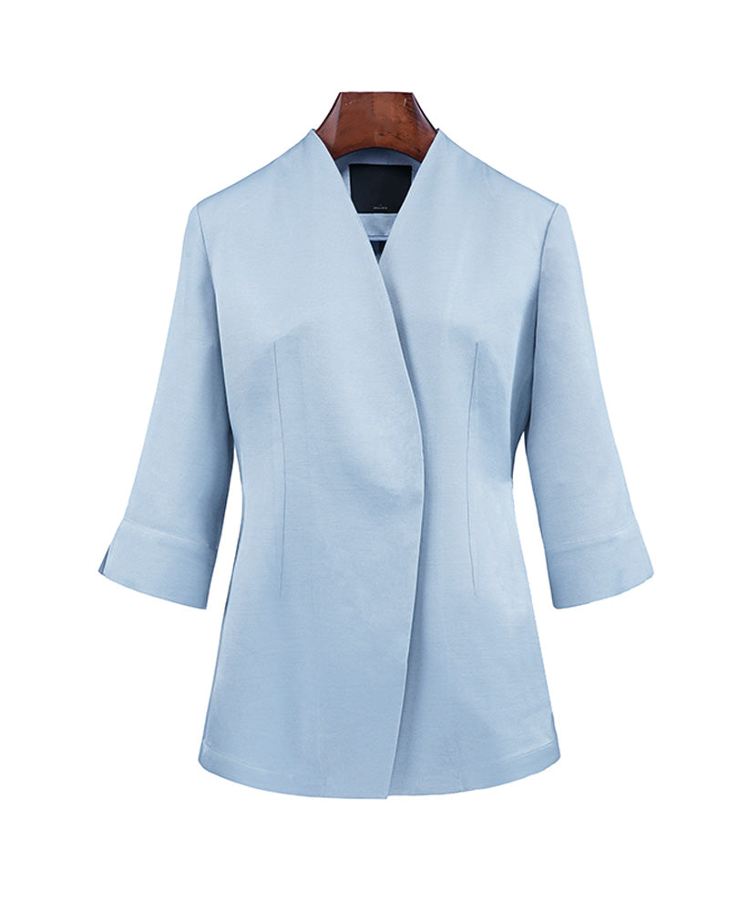 Cloud Blue Elegant 3/4 Sleeve Blazer Suitpure