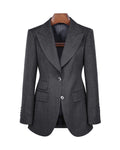 Grey Peak Lapel Wasp Waist Blazer Suitpure