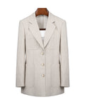 Vintage Dew-Retted Linen Cotton Blazer | Patch Pockets Suitpure