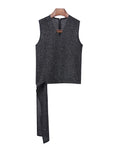 Design-Focused Asymmetrical Camisole in Black Suitpure