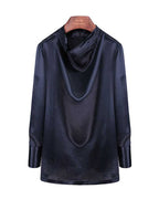 Women Luxury Glossy Satin Office Blouse