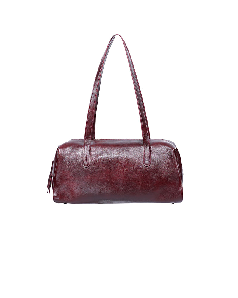 Women Vintage Burgundy Soft Genuine Leather Shoulder Bag Suitpure