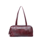 Women Vintage Burgundy Soft Genuine Leather Shoulder Bag Suitpure