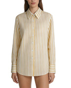 Yellow Stripe Linen Shirt Suitpure