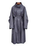 Cement Leather Trench with Clean Silhouette Suitpure