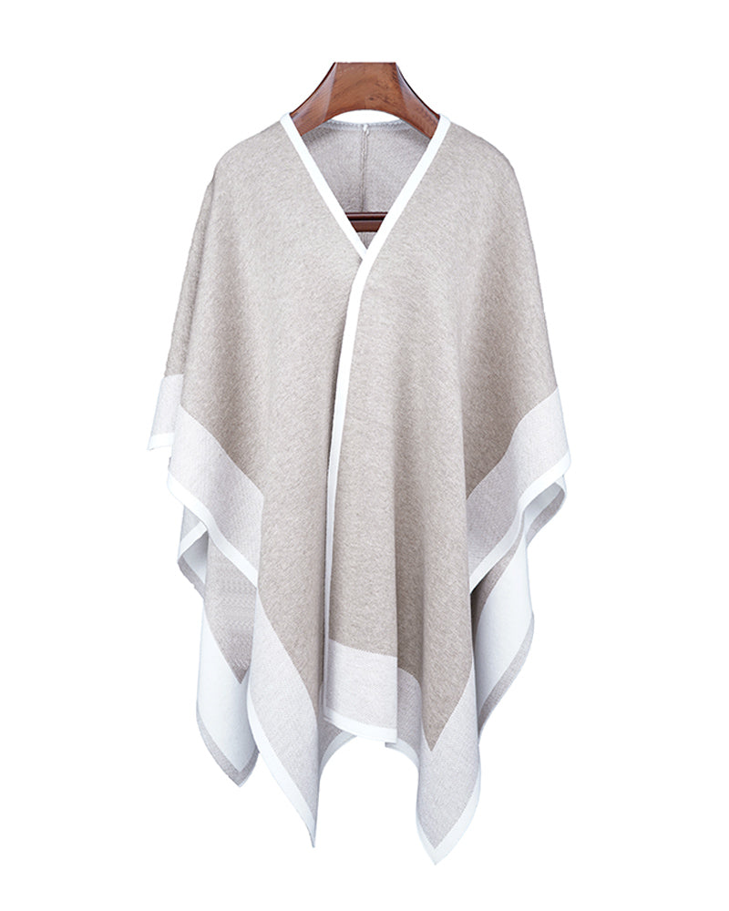 Pure Tone Shawl with Flowing Silhouette Suitpure