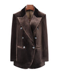 Rich Brown Velvet Blazer | Relaxed Fit Suitpure