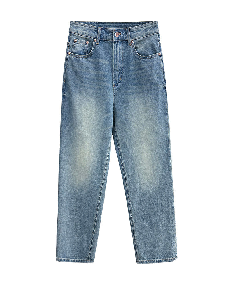 Light Blue Cropped Jeans Suitpure