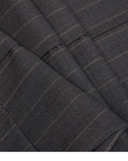 Dark Brown Wide Stripe Wool High-Rise Easy Wide-Leg Pants Suitpure