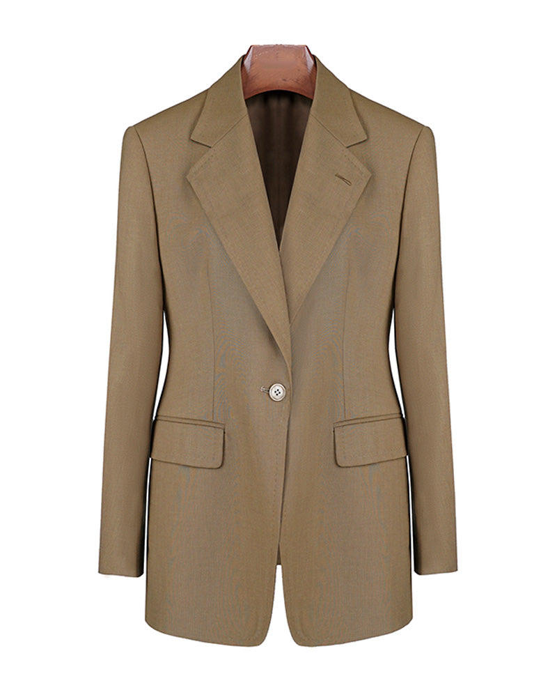 Fine Wool Single-Breasted Blazer Suitpure