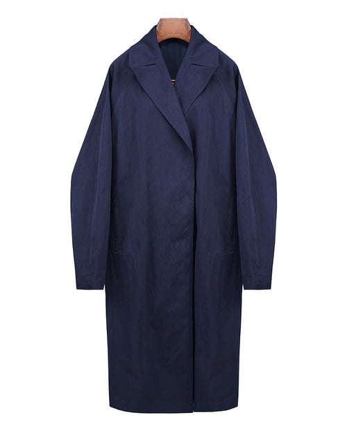 Cotton Trench Coat with Dolman Sleeves | Oversized Suitpure
