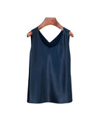 Four-Color Simple Satin Acetate Tank Top Suitpure