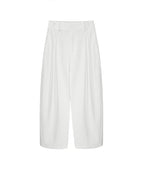 Clean Cut Double Pleat Cropped Wide-Leg Trousers Suitpure