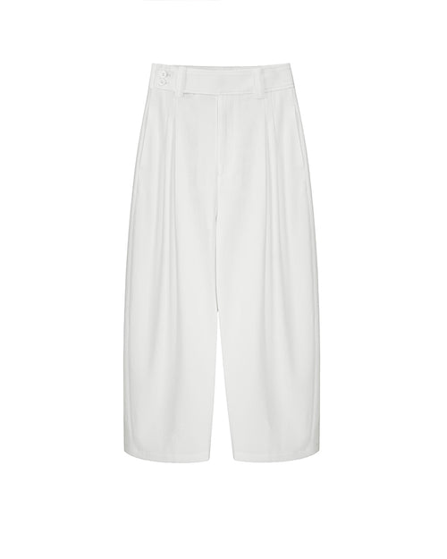 Clean Cut Double Pleat Cropped Wide-Leg Trousers Suitpure