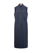 Longline Tweed Vest with Tailored Fit