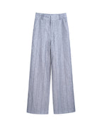 Women Ink Vertical Stripe Lined Wide Leg Pants Palazzo Trousers Suitpure