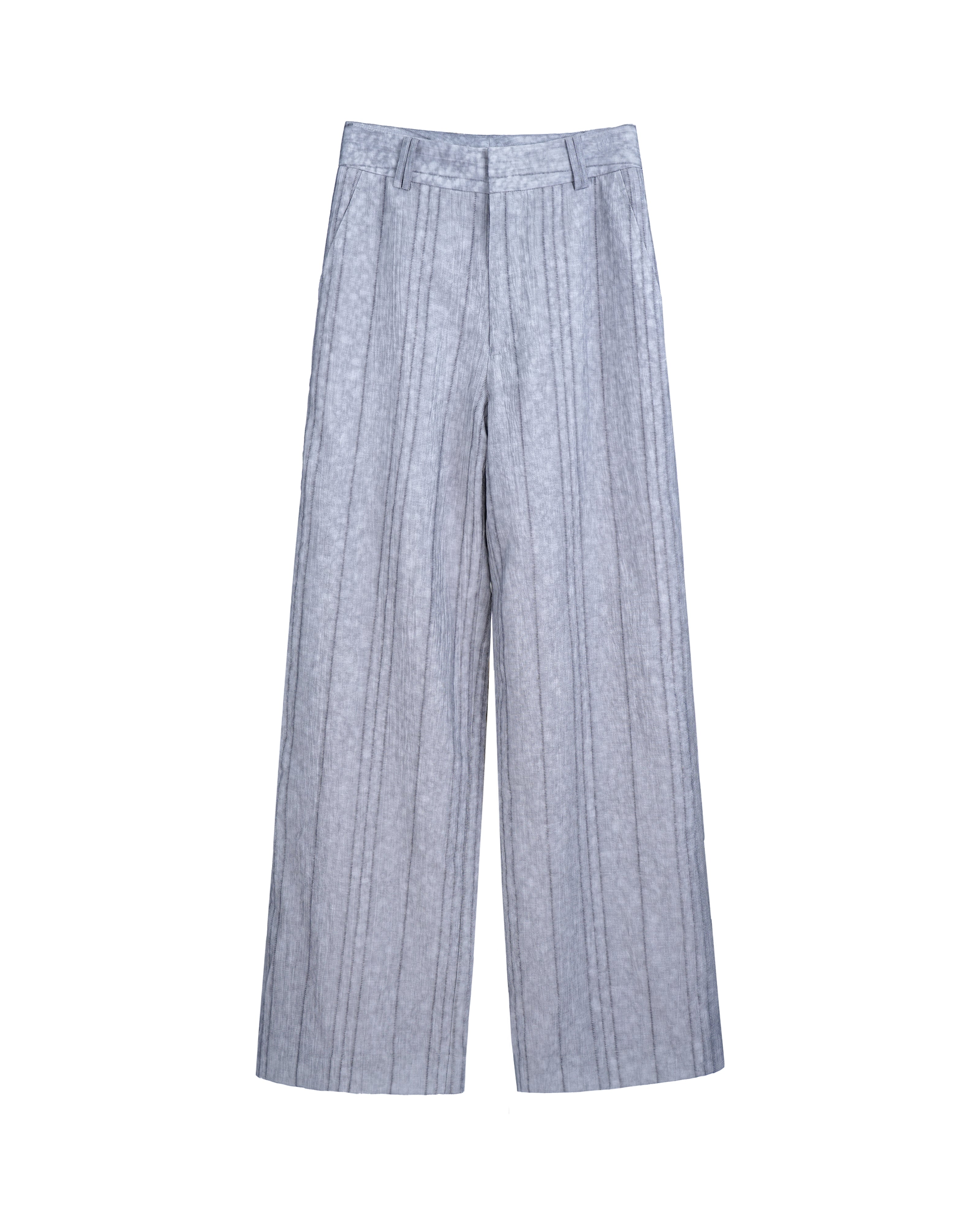 Women Ink Vertical Stripe Lined Wide Leg Pants Palazzo Trousers Suitpure