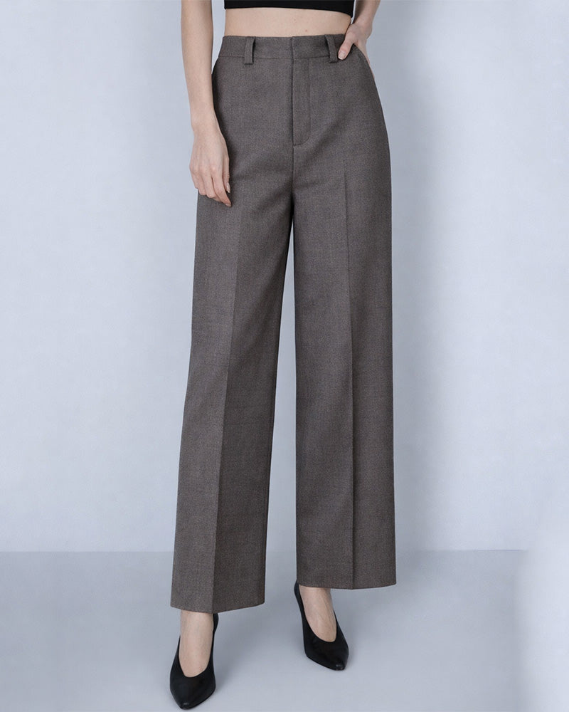 Pure Wool Straight-Leg Trousers Suitpure
