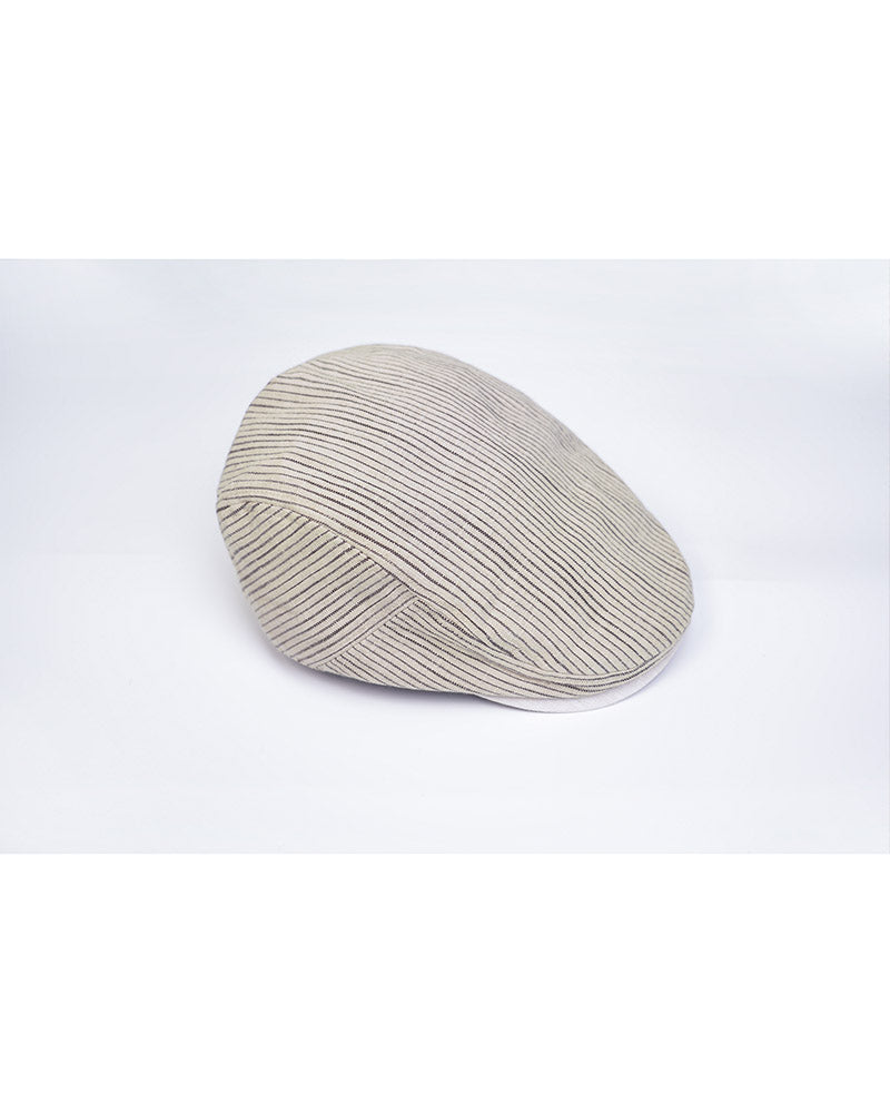 Vintage Striped Cotton Linen Newsboy Cap Suitpure