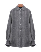 Linen Stripe Top with Fluid Trousers