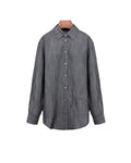 Washed Black Tencel Linen Oversized Shirt Suitpure