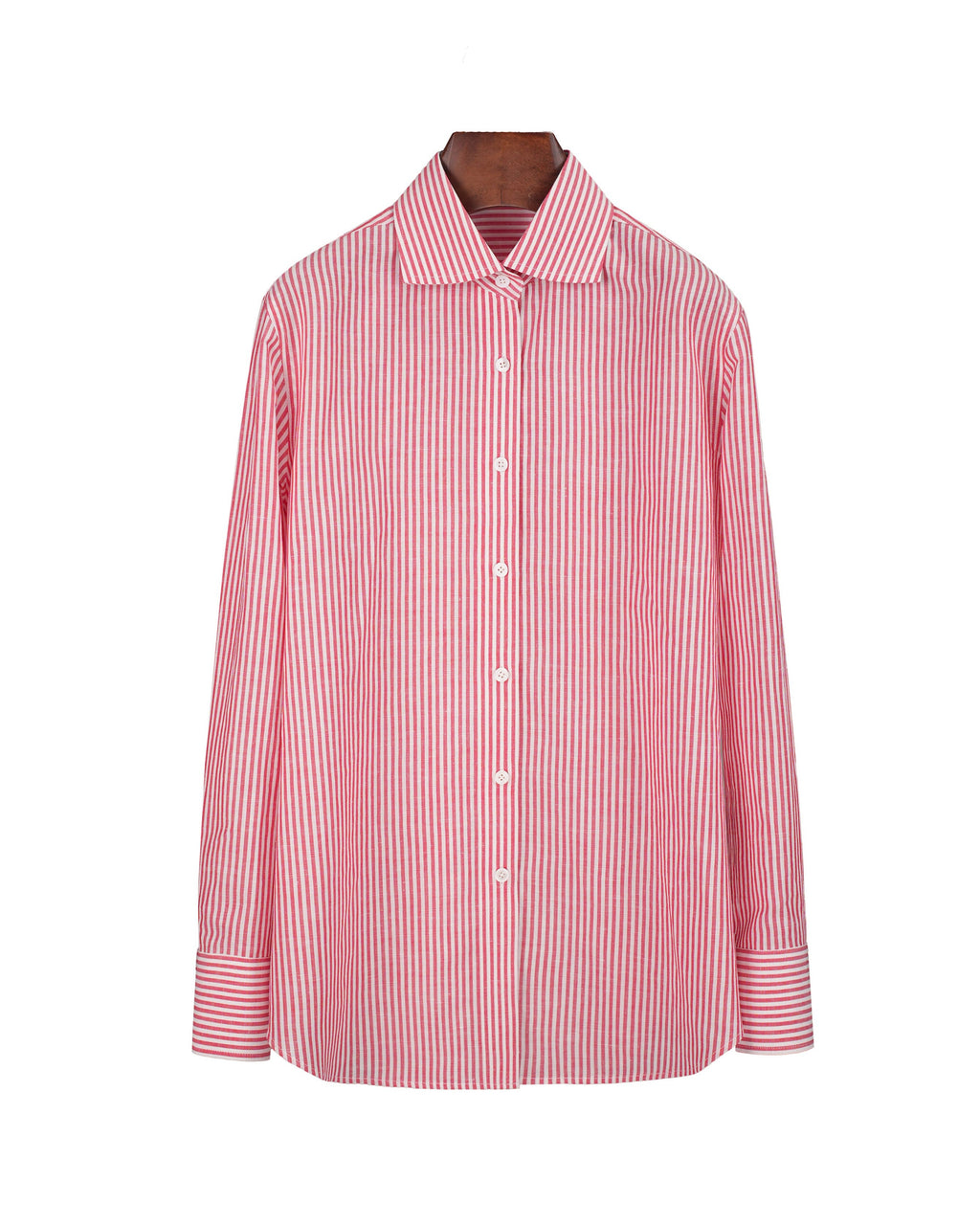 Red Linen Cotton French Collar Blouse Suitpure