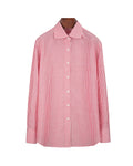 Red Linen Cotton French Collar Blouse Suitpure