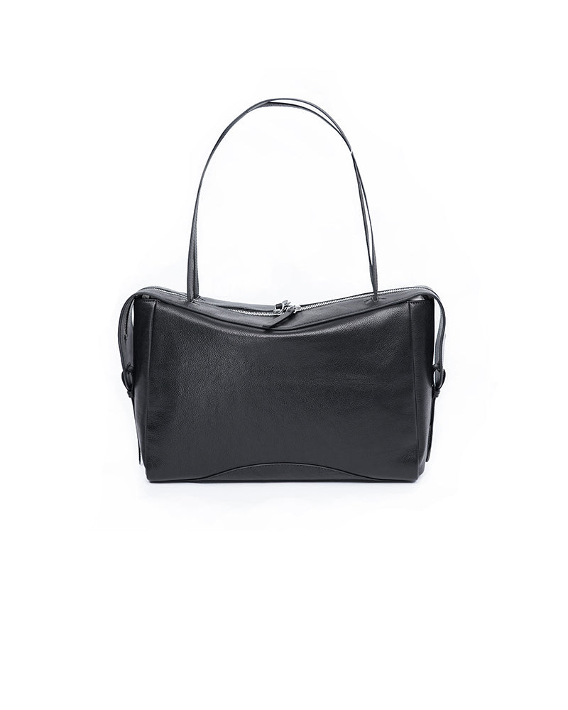 Women Smooth Black Genuine Leather Underarm Bag Suitpure