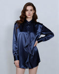 True Blue Ruffle Trim Blouse | Relaxed Fit Suitpure