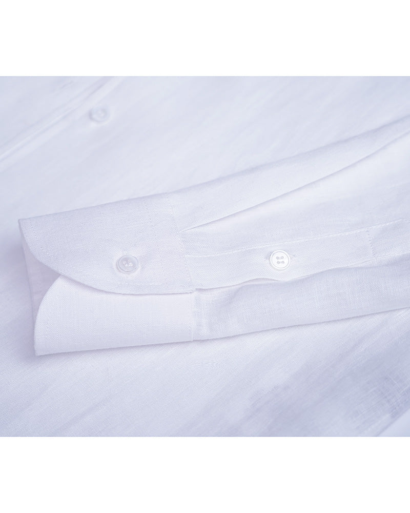Italian One-Piece Collar Linen Shirt Suitpure