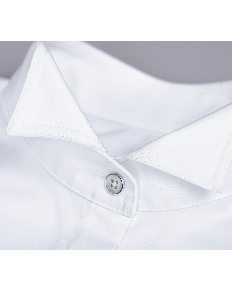 Wing Collar Blouse with French Cuffs Suitpure