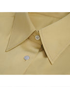 Ginger Yellow Bamboo Cotton Slight Stretch Tailored Shirt Suitpure