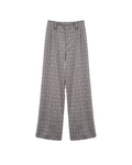 Gray & Brown Check Wide-Leg Trousers Suitpure
