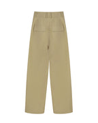 Khaki Sculptural Silhouette Casual Trousers